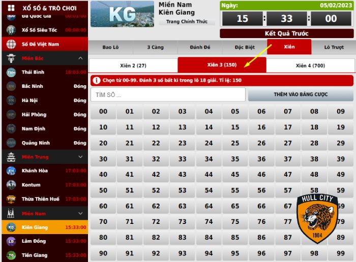 lô xiên 3 ăn bao nhiêu